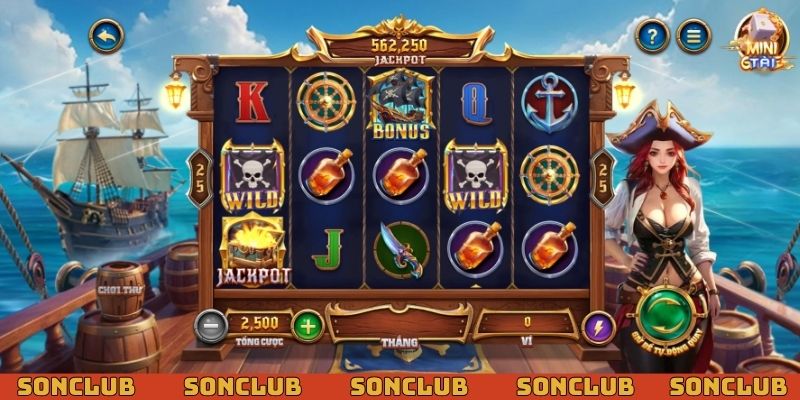 Đại Hải Trình có sự kết hợp giữa nổ hũ và biểu tượng cướp biển